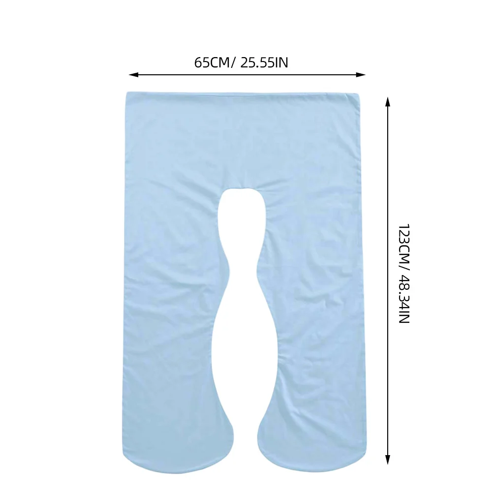 1 قطعة وسادة الحمل وسادة الأمومة غطاء U شكل قابل للغسل الزاوية المستديرة الجسم دعم النوم للنساء الحوامل الأزرق