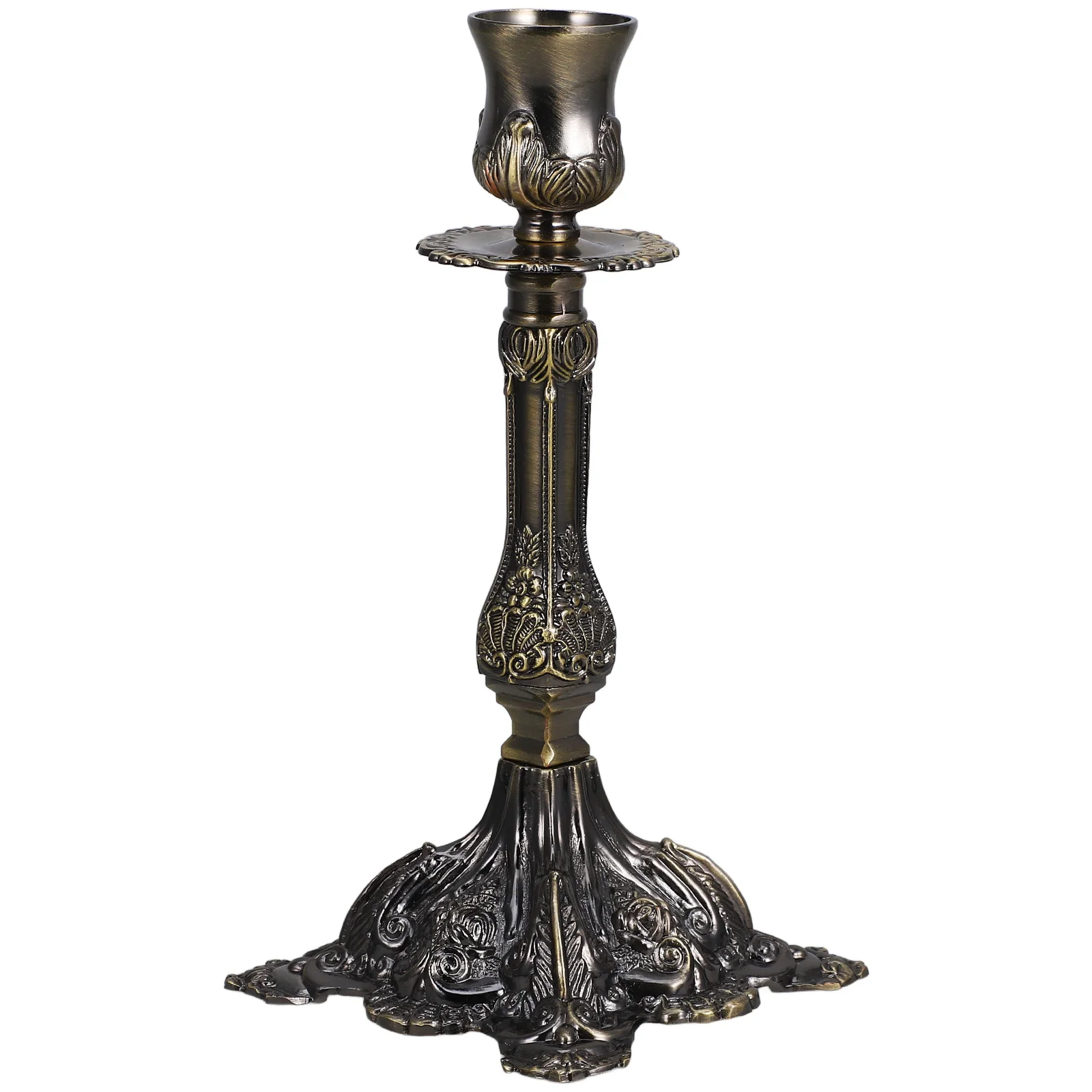 

Vintage Metal Holder Single-Head Candlestick Romantic Desktop Table Centerpiece Wedding Party Banquet Decor