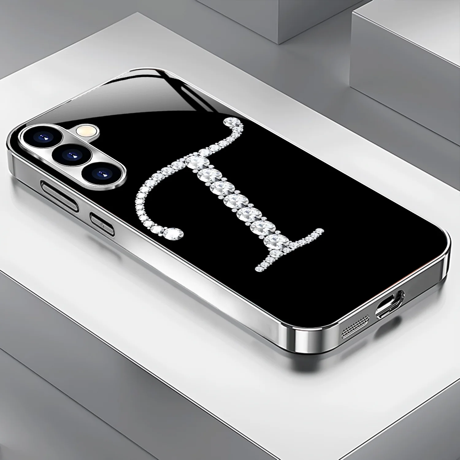 Minimalist T-shaped pattern electroplated glass phone case for Samsung Galaxy S26 S25 S24 S23 S22 S20 FE/Ultra/Plus drop Cover