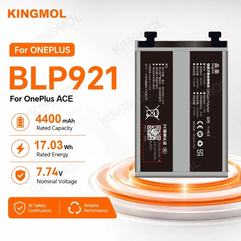 Kingmol Brand New BLP921 BLP945 Battery for OnePlus ACE Pro 10T 100% New Built-in Polymer Bateria + Repair Tools
