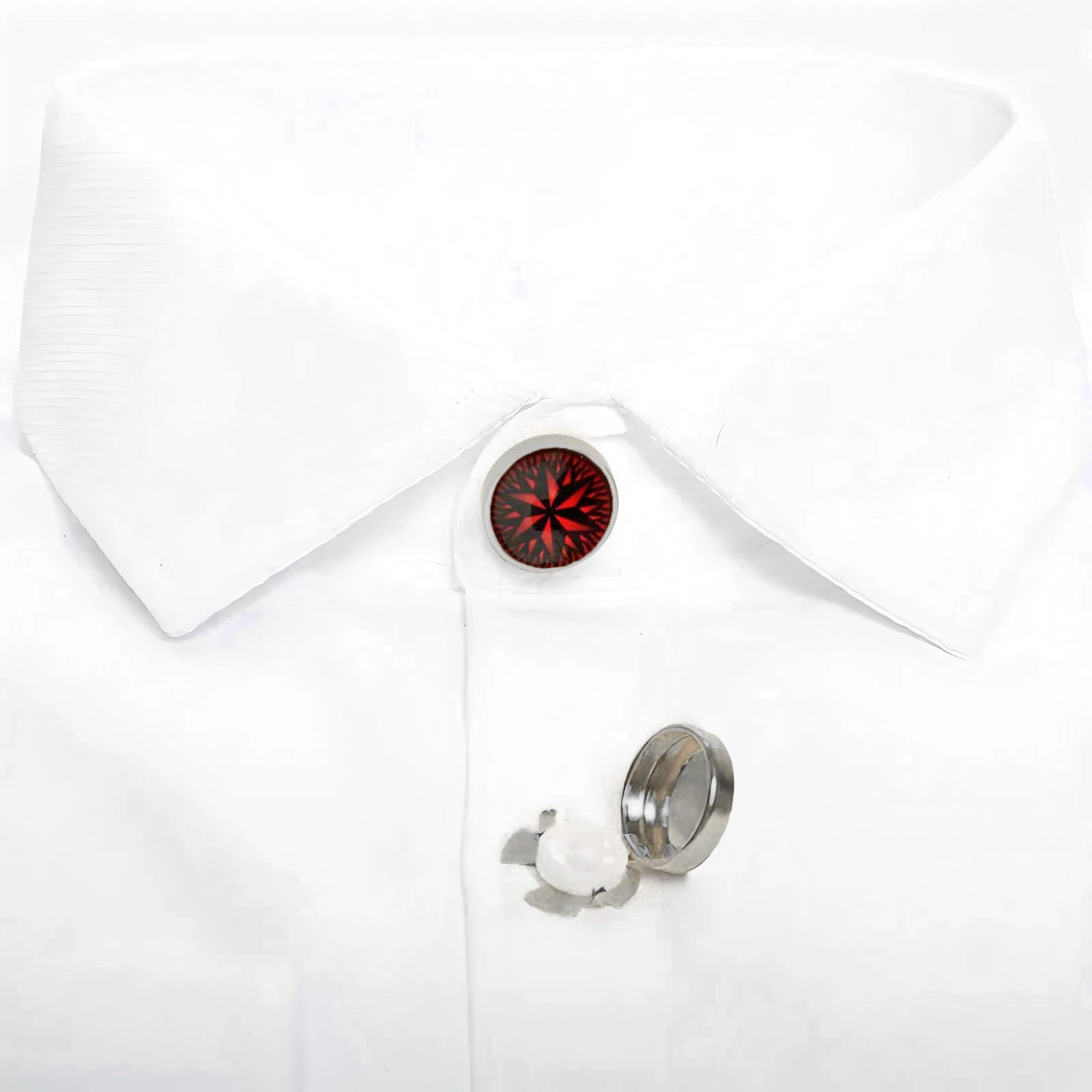 

2pcs red six-pointed star buckle shirt decorative buckle