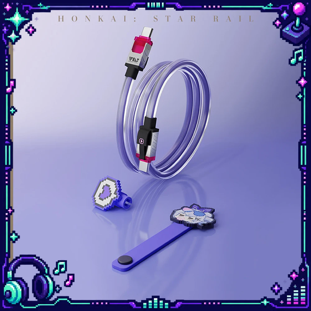 Honkai Star Rail Silver Wolf Pixel Series 35W Fast Charger 240W USB-C Charging Cable Fast Charging Block Type C Cable For Phone