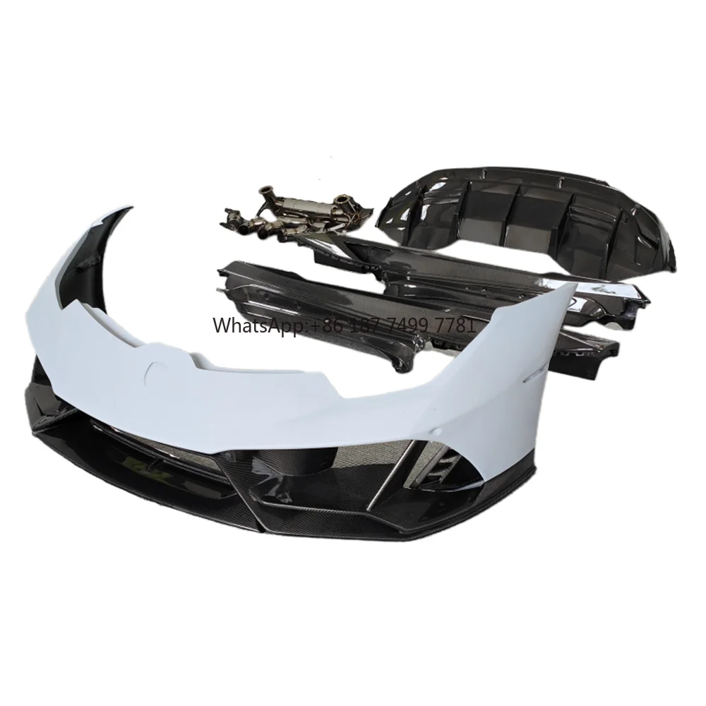 

Upgraded EVO Style Resin Primer+carbon Fiber Front and Rear Bumper Side Skirts Body Kit for . LP610 LP580 Body Kit