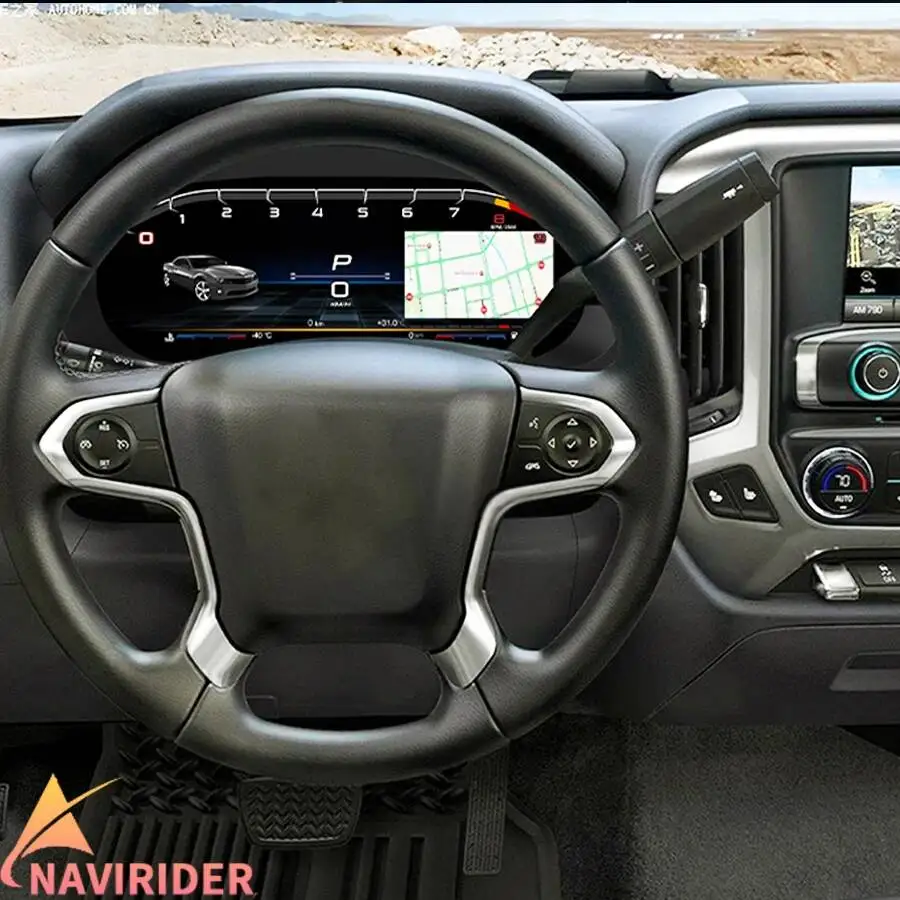 12.3'' Smart Cluster Panel For Chevrolet Silverado 2014-2018 For GMC Sierra 2019-2024 Car LCD Instrument Carplay LCD Dashboard