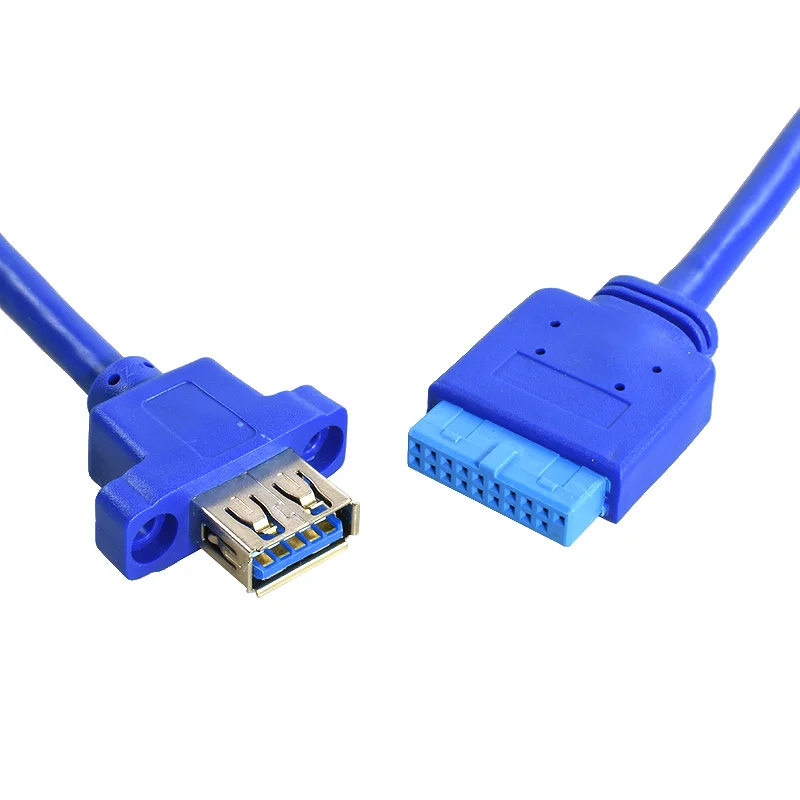 19Pin/20Pin رأس الإناث إلى USB3.0 سطح المكتب اللوحة الأمامية لوحة جبل كابل مع أقدام ثابتة