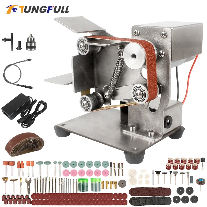 

Mini Belt Sander Belt Grinder Cutter Edges Sharpener DIY Electric Polishing Grinding Sharpening Machine 7 Speeds 110V 220V