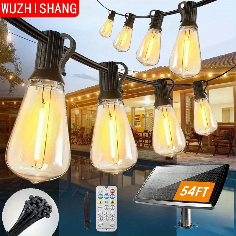 

Уличные солнечные гирлянды ST38, 15 м, водонепроницаемые, 15 светодиодов, для патио, двора, веранды, сада, вечеринок, беседки