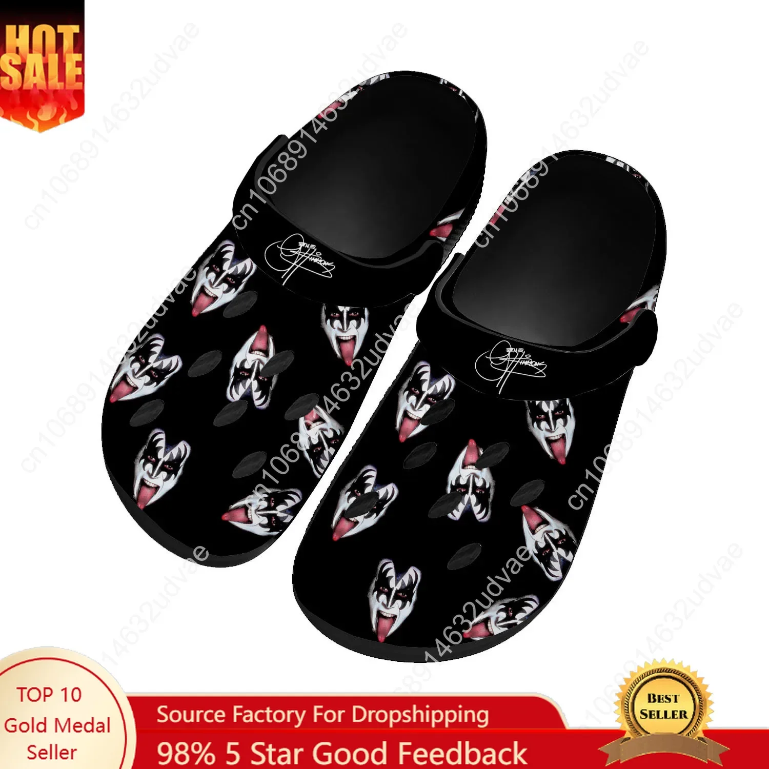

Gene Simmons Water Shoes Mens Womens Comfortable Fashion Home Garden Clogs Customizd Sandals Beach Breathable Hole Slippers