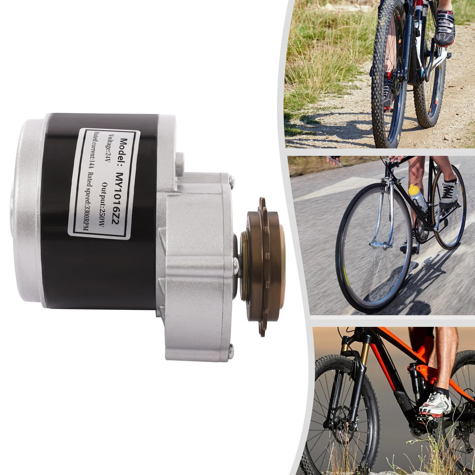 24v250w Electric Conversion Kit for Bike Left Chain Drive Bike Conversion Kit Brushed Pure Copper Motor LED Battery Display