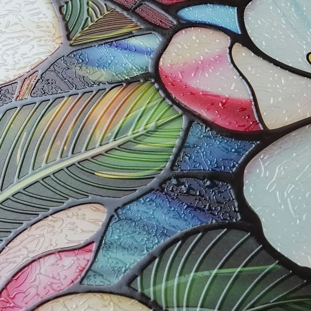 Static Cling Lattice Window Film Sticker Rainbow Pattern Non-Adhesive Static Cling Film Sticker Anti-Glare 3D Design