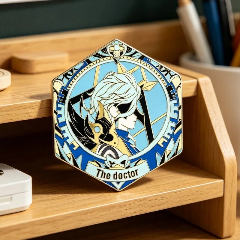 Genshin Impact Nicole Reeyn Doktor Cosplay Abzeichen Anime Il Dottore Arlecchino Halloween Party Kostüme Pins Rucksack Weihnachtsdekoration – Detail 7