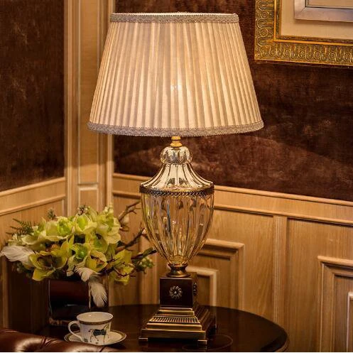 

Modern Crystal Bedroom Table Lamp Fabric Lampshade Living Room Decoration pendant lights pendant chandelier