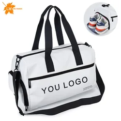 Bolso de un solo hombro impermeable con logotipo personalizado, bolsa deportiva de Fitness, bolsa de equipaje de palabra impresa, bolsa de entrenamiento de Yoga, patrón de impresión