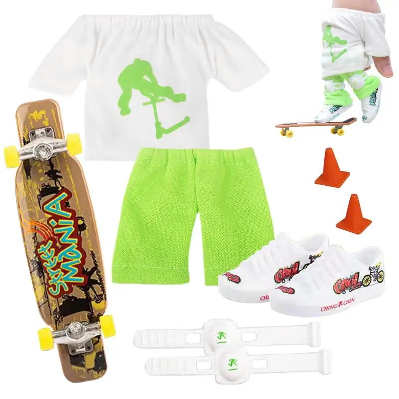 Dedo skate conjunto dedo skates para crianças 9 pçs mini skate fingerboards 12 peças dedo brinquedos pacote presentes para crianças