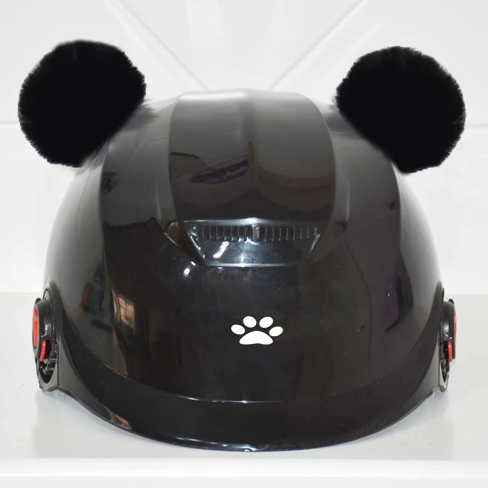 2Pcs Cute Motorcycle Helmet Plush Cat Ears Balls Women Decors Motocross Bike Helmet Stickers Accessories Cosplayer Styling