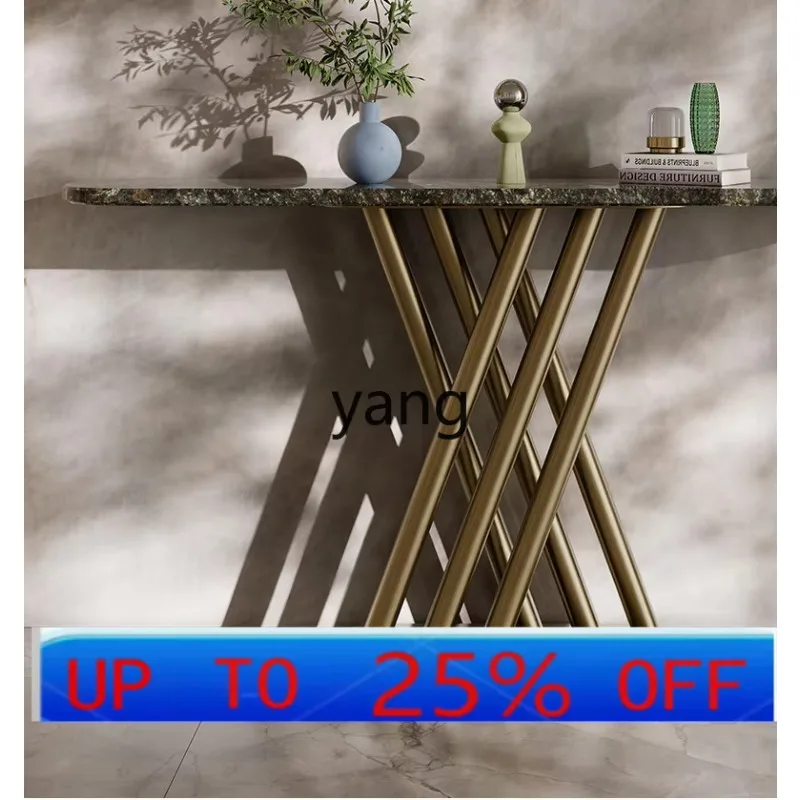 cx modern simple light luxury entrance table platinum diamond natural marble end view table villa corridor against the wall