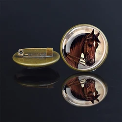1PC Horse Head Brooch Pins Horse Riding Badge Men Vintage Accessories