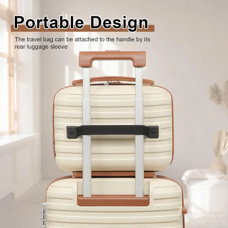 Bagage à main Valise extensible de 20 pouces avec roue rotative, ensemble de bagages à coque rigide de 4 pièces avec serrure TSA (13/20 pouces)