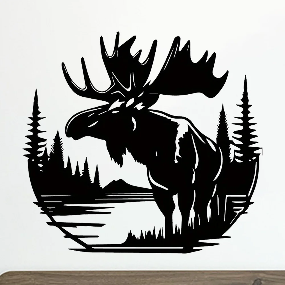 Black Metal Moose Wall Art Rustic Cabin Decor Adds Wilderness Charm to Living Room & Home Spaces
