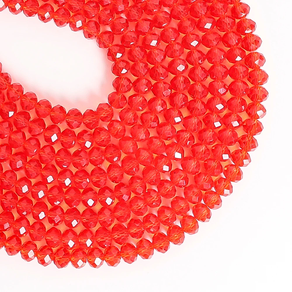 

4/6/8mm Bright Red Crystal Glass Beads with Multiple Facets Near-Spherical Precision Cut Sharp Angles Bulk Loose Beads for DIY
