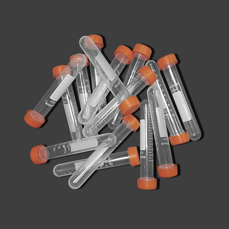 50Pcs/bag 10ml Micro Centrifuge Tube Test Tube Vial Clear Plastic Vials Container Snap Cap Screw Cap