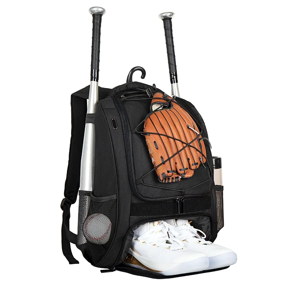 

New Bat Helmet Holders Baseball Bag Large Capacity Shoe Compartment Bat Bag Ventilated Water-Resistant Softball Backpack