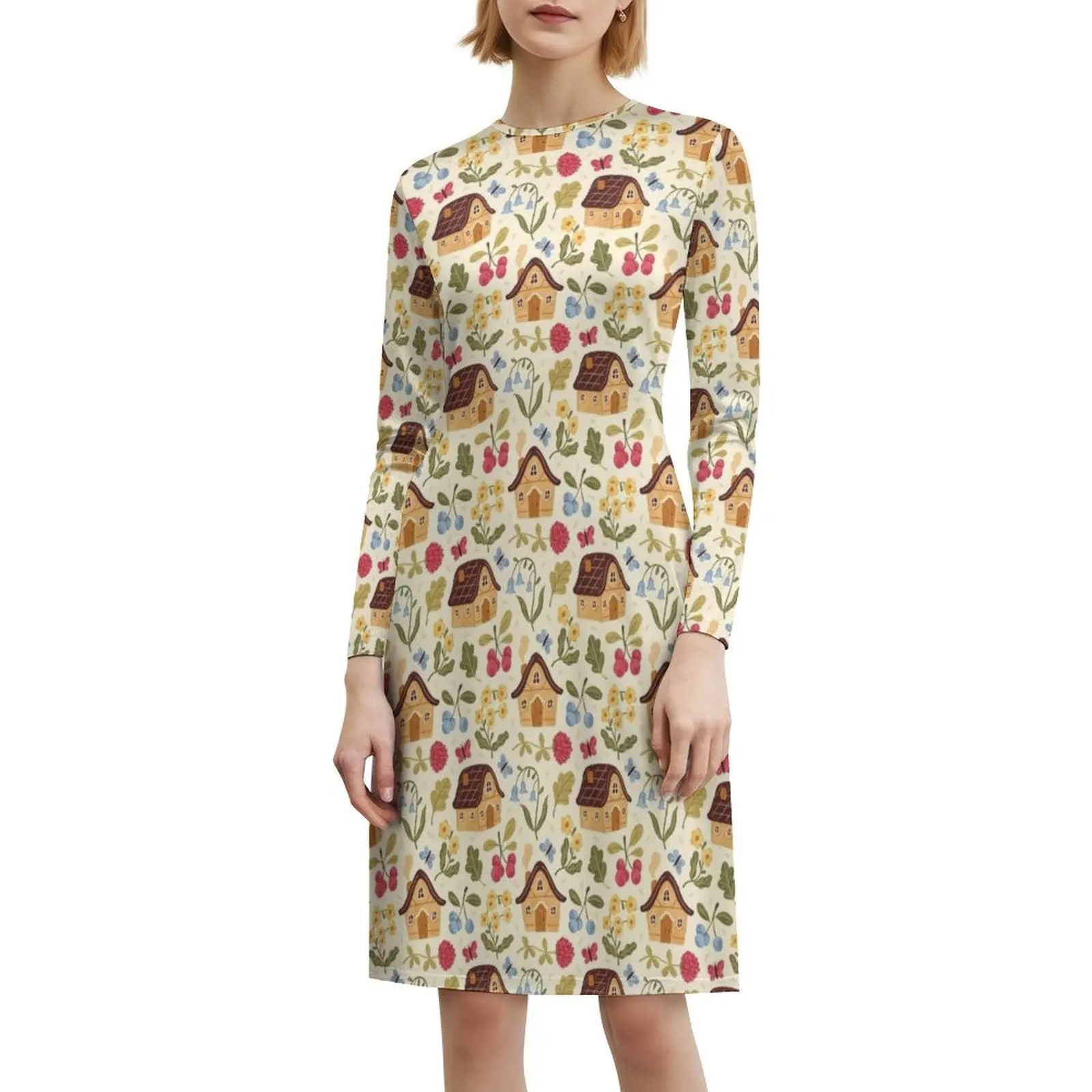 فستان كوخ نباتي بري مثير للإجازات للنساء على الشاطئ وحفلات أعياد الميلاد فستان قصير أنماط زهور برية نباتية