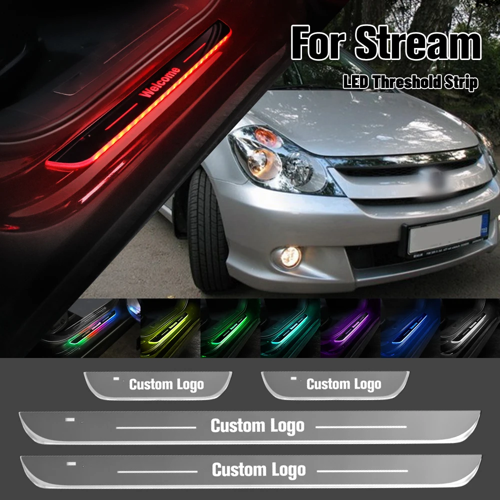 

For Honda Stream 2001-2006 Car Door Sill Light Customized Logo LED 2002 2003 2004 2005 Welcome Threshold Pedal Lamp Accessories