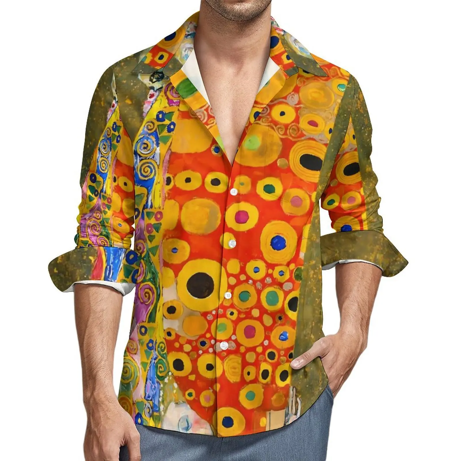 Men's Natural Abstract Design 3D Printed Long Sleeve Sleeve Shirt Hawaii Beach Leisure Vacation Thin Breathable Beach Shirt Men