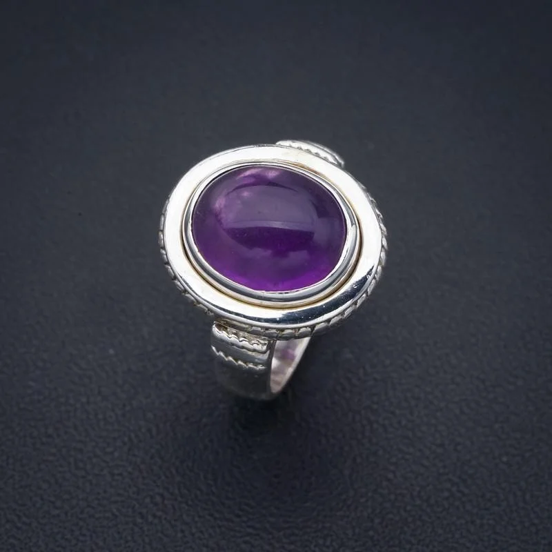 

StarGems Amethyst Handmade 925 Sterling Silver Ring 6.5 F2891