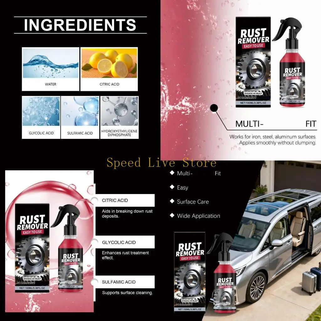 547C Car Rust Removal Sprayer Multipurpose Rust Remover Inhibitor Derusting Sprayer