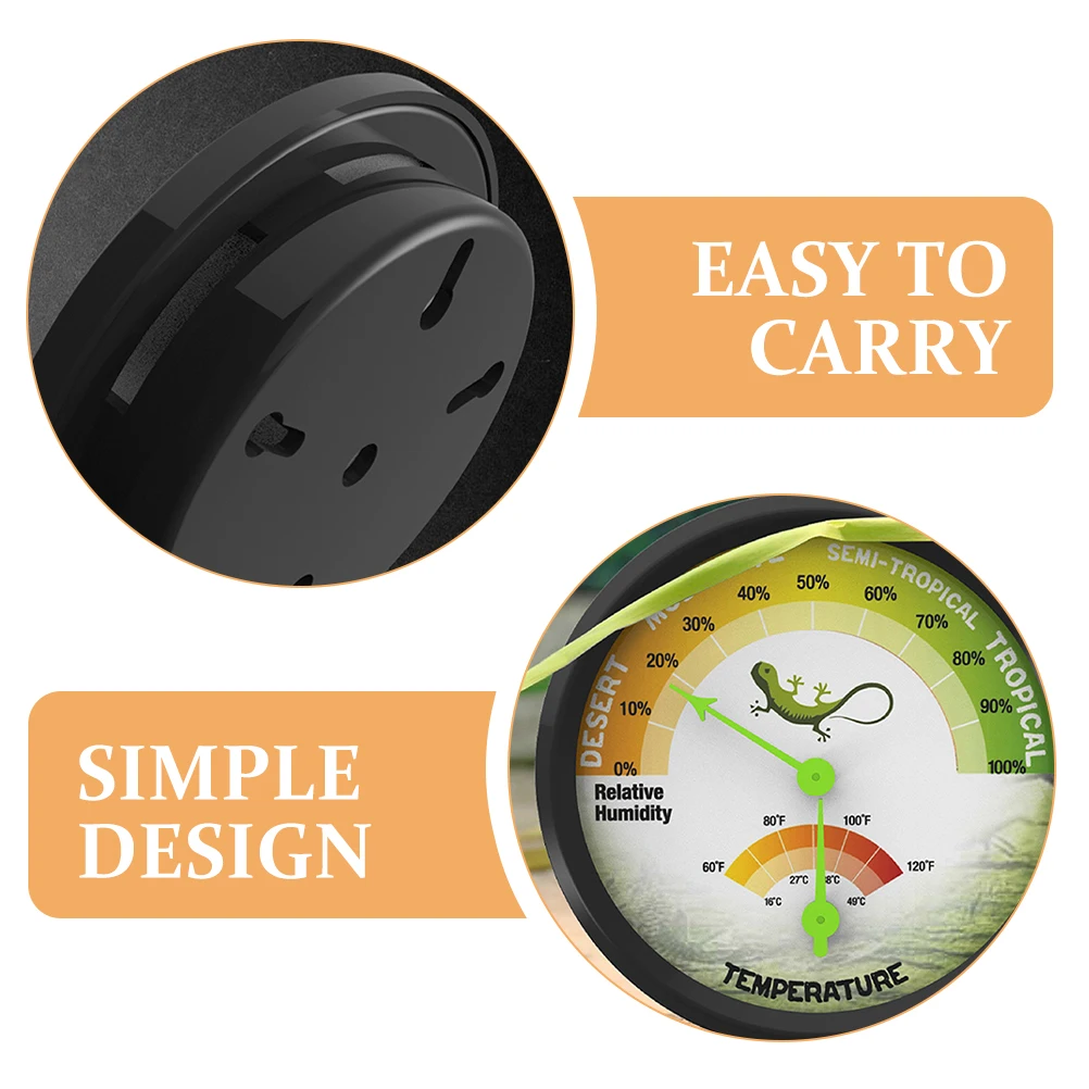 

Reptile Terrarium Thermometer Dual Hygrothermograph Accurate Durable for Turtle Gecko Bearded Dragon Tank Temperature Humidity