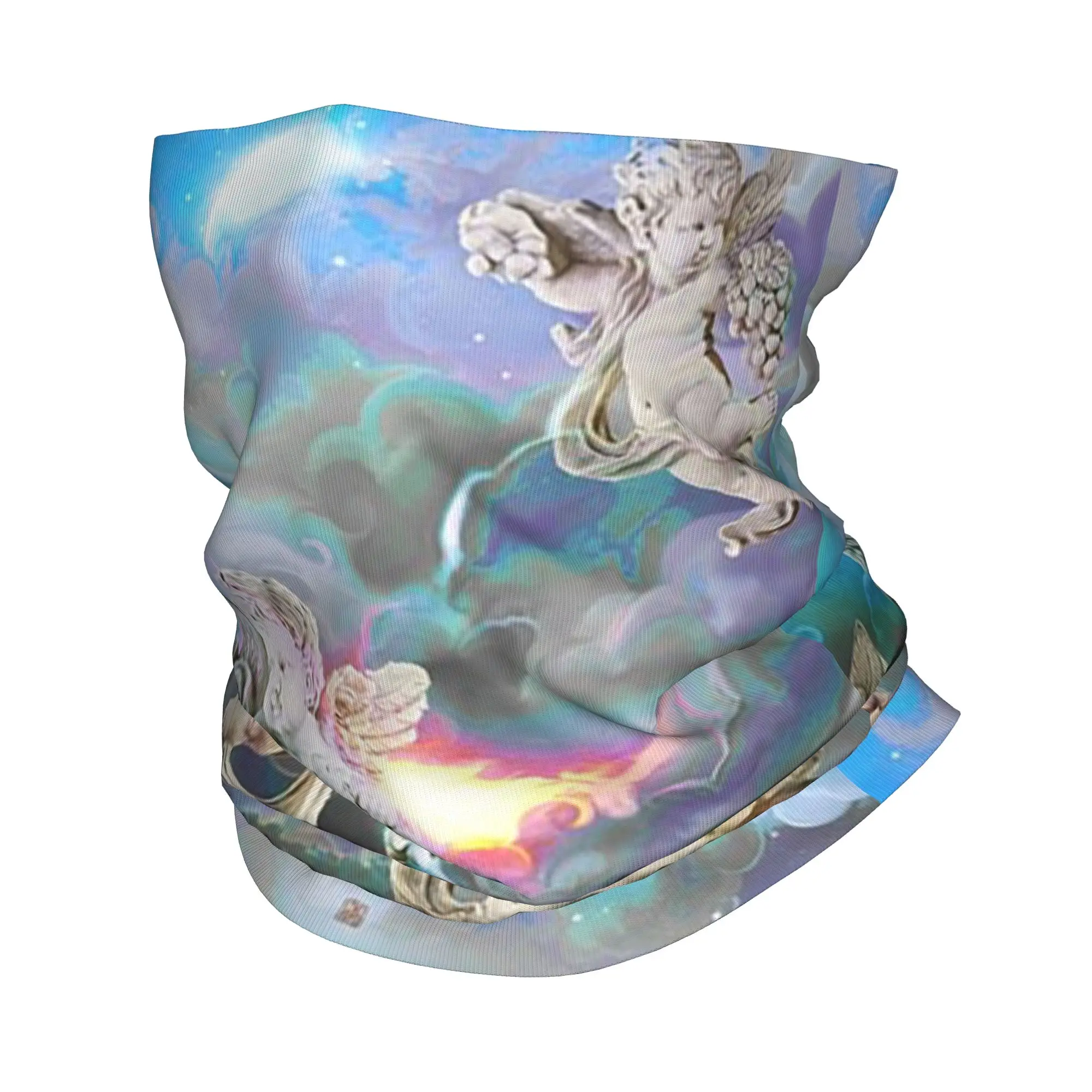 

Cherubs with Grapes over Clouds Baby Angels Bandana Neck Cover Printed Mask Scarf Headband Hiking Fishing For Men Women Adult