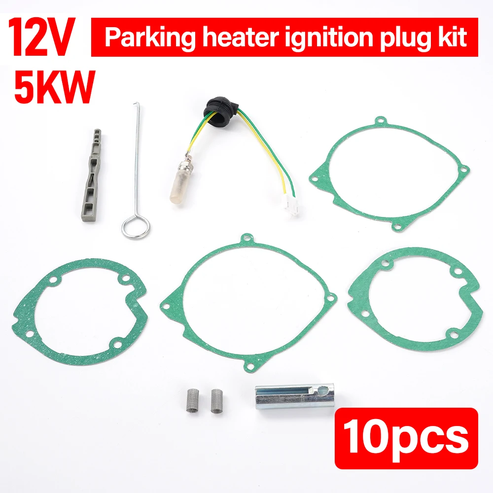 

10pcs Air Diesel Parking Heater Repair Parts 12V 5KW Glow Plug Repair Kit Car Truck Boat Removal Fitting Tool Maintenance Kit