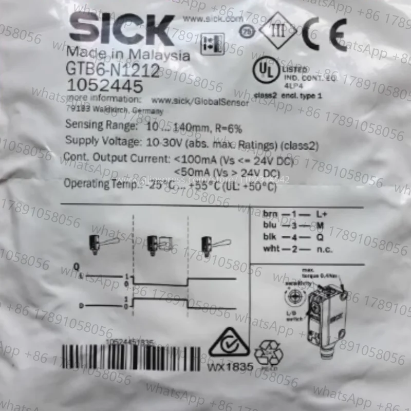 

Новый оригинальный фотоэлектрический датчик SICK GTB6-N1212 GTB6-N1211 GTB6-P1212 GTB6-P1211