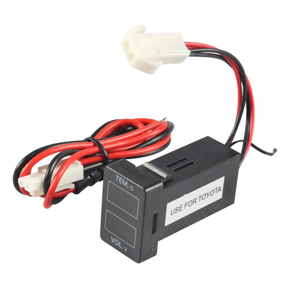 

Digital Display Meter 2000mA 55x23x33 Mm ABS Black Digital Voltmeter For Toyota Monitor Temperature 12V-24V DC