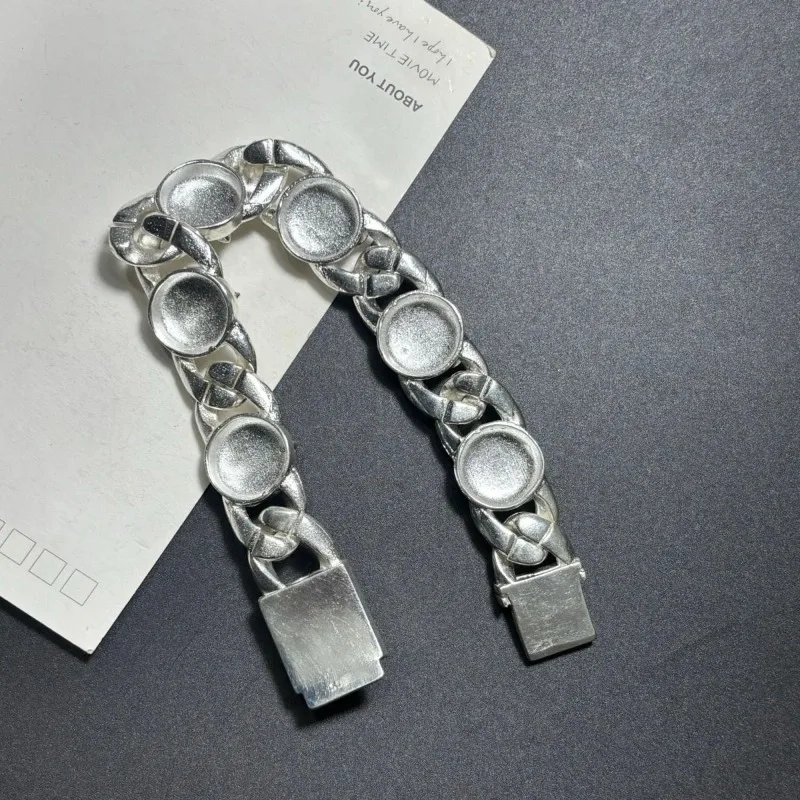 Vintage Embossed Carved Rugged Multi-element Bracelet, Bold European American Style, Versatile Trendy Hand Jewelry