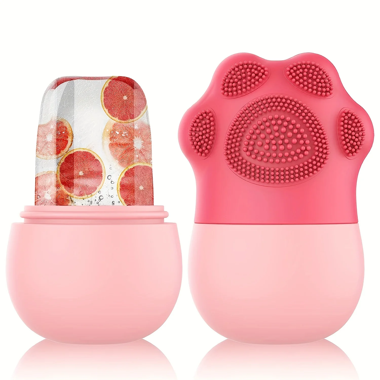 ลูกกลิ้งน้ำแข็งทำจากซิลิโคนสำหรับใบหน้าอุปกรณ์ดูแลผิวทำจากน้ำแข็งบนใบหน้าเครื่องนวดหน้าลดอาการบวมตาความงามของขวัญที่น่ารักสำหรับผู้หญิง