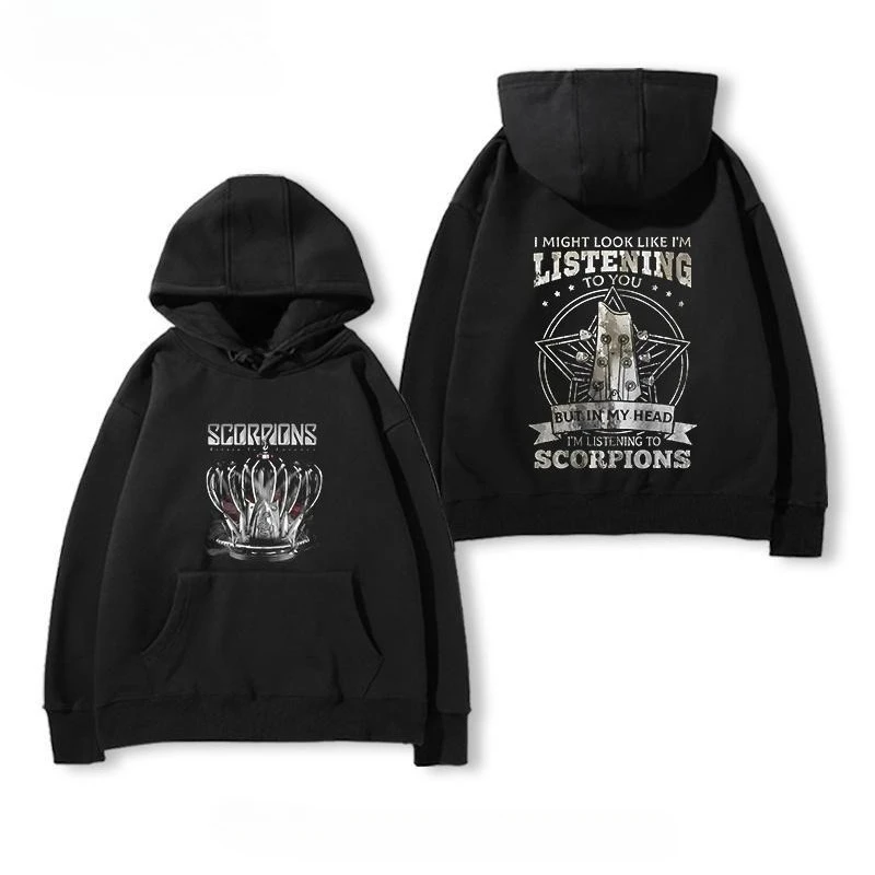 Sudadera con capucha de Scorpions Band para hombre y mujer, jersey Vintage de Hip Hop Y2k, Tops de gran tamaño, sudaderas con capucha de marca, ropa de calle para hombre