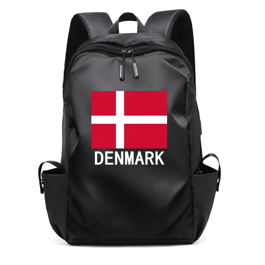 

Waterproof Business Laptops Backpack Men Laptop School Bagpacks Denmark Pattern National Flag Printed Women's Rucksack