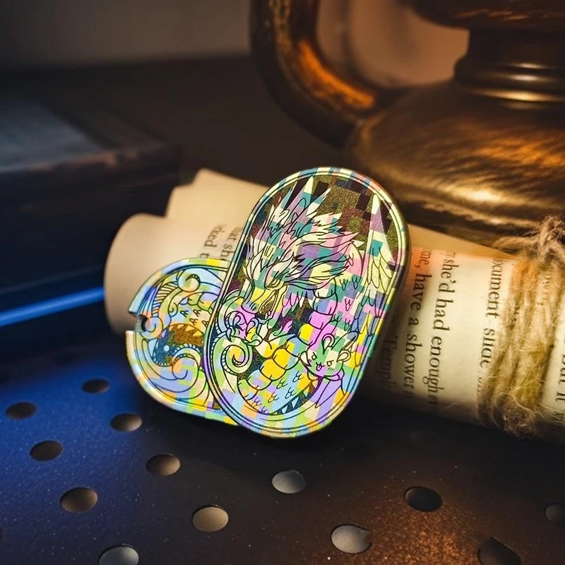 Splash encre couleur alliage de titane mécanique Dragon Fidget curseur jouets EDC Fidget Anti-Stress métal Fidget Spinner jouets