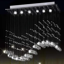 Modern Lamp Luxury Restaurant Dining Room k9 Crystal Chandelier Bed Curtain Partition Rectangular Shop High-end Pendant Light