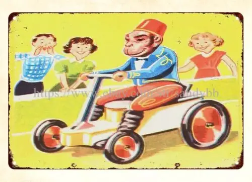 metal bathroom wall decor Retro toy windup MONKEY ON IRISH MAIL metal tin sign sign