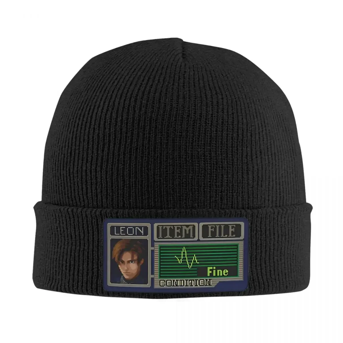 Leon Kennedy Pixel Art Bonnet Hats Umbrella Residented Evils 4 Game Knitting Hat Men Women Elastic Beanie Hats Autumn Gym Cap