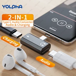 2 In 1 USB C To Type-C Converter Mobile Phone Charging / Earphone Splitter Type C Adapter For Xiaomi Huawei IPhone 15 IPhone 16