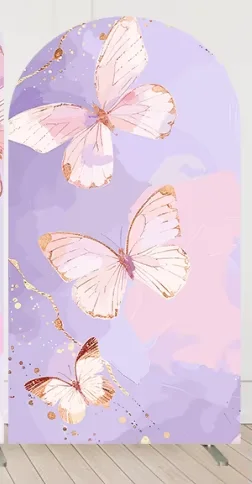 Mehofond Purple Butterfly Arch Backdrop Wall Fairy Butterfly Girl Birthday Party Baby Shower Wedding Decor Chiara Background