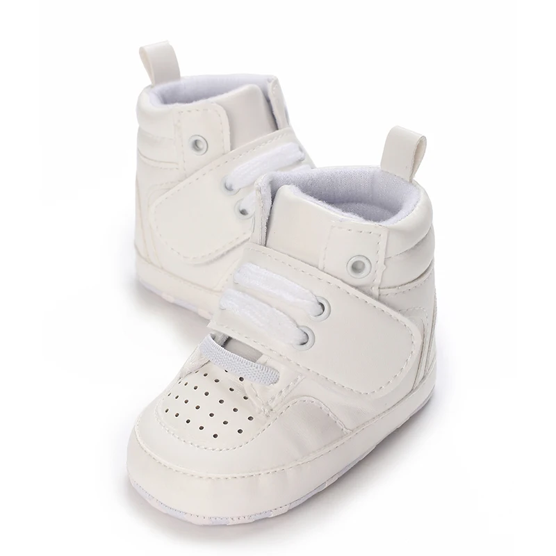 Frühlings-Schuhe für Babys, Neugeborene, Mädchen und Jungen, Freizeit-, Tauf- und rutschfeste Laufschuhe, weiße Sneaker mit weicher Sohle, Prewalker – Detail 7