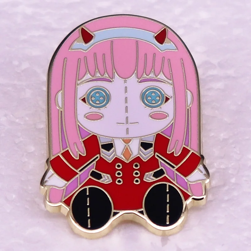 DARLING In The FRANXX Doll Zero Two Brooch Anime Girl Badge Enamel Pin Jewelry Backpack Decorate