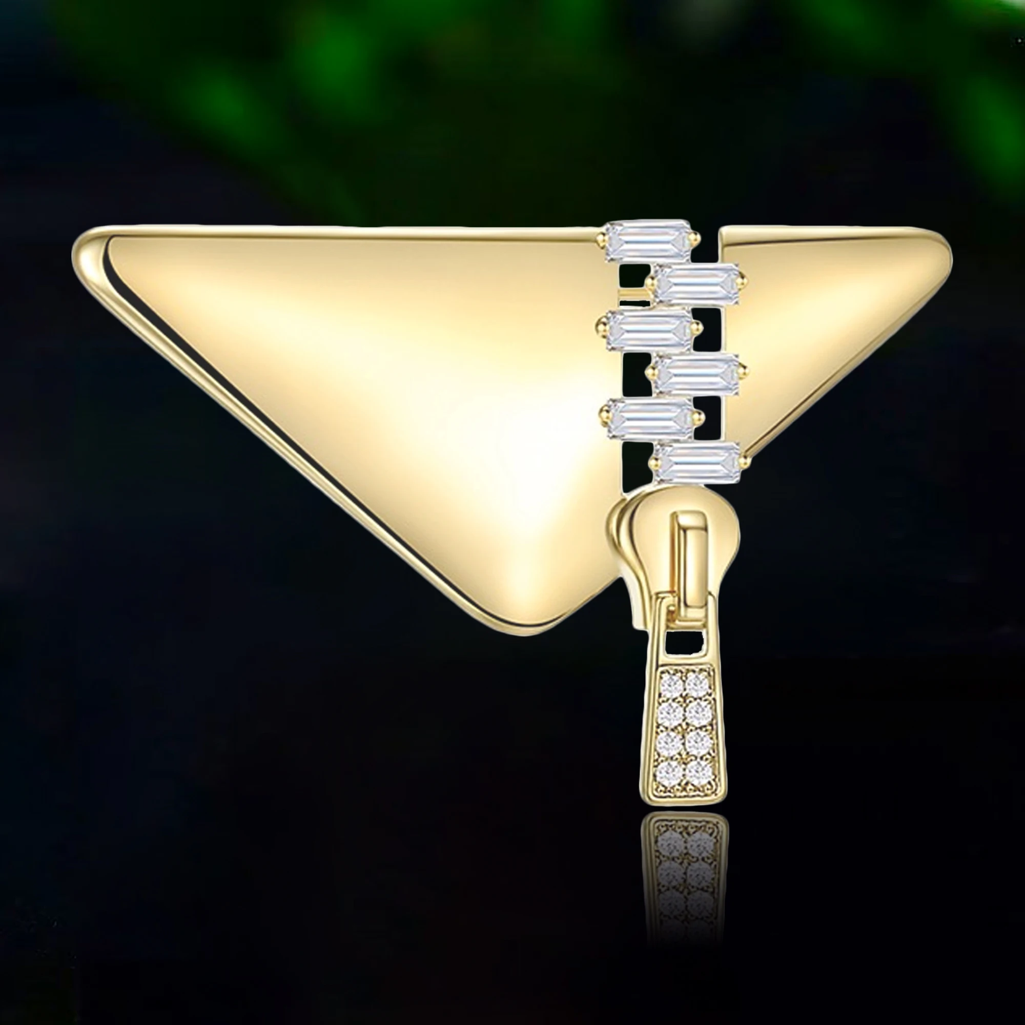 

Luxury Enamel Triangle Zipper Brooches for Women Unisex Geometric Pins Event Party Backpack Decoration Fashion Gifts Accessories