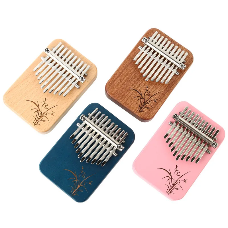 

10-тональная калимба из цельного дерева, мини-пианино для начинающих, портативный клавишный инструмент для взрослых и детей